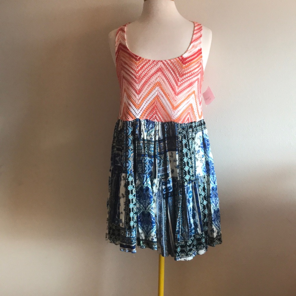 Easel Boho Mixed Print Tunic